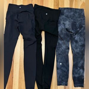 3 Lululemon pants SET - tight high rise - size 4